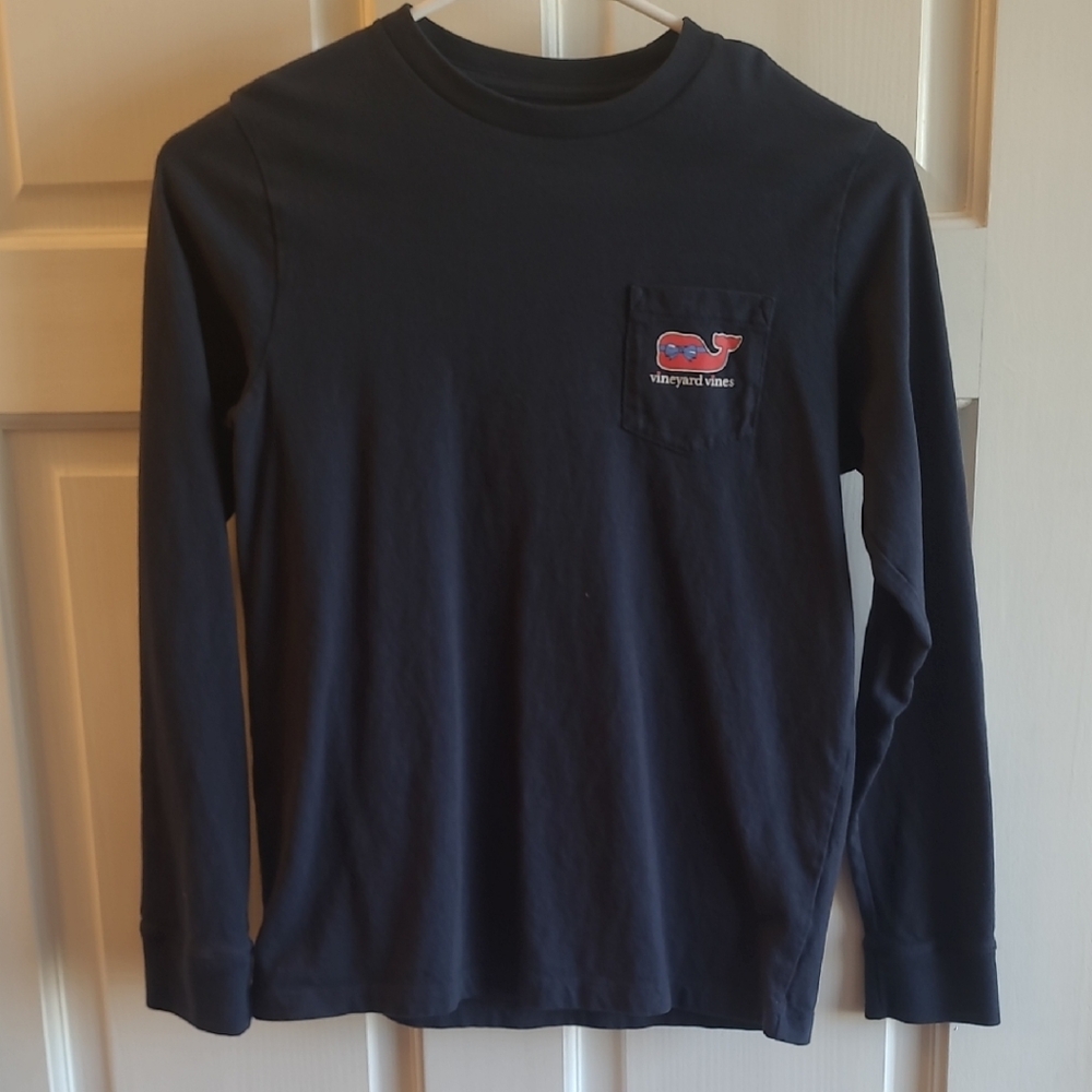 Vineyard Vines Kids Dark Blue Long Sleeve Tee